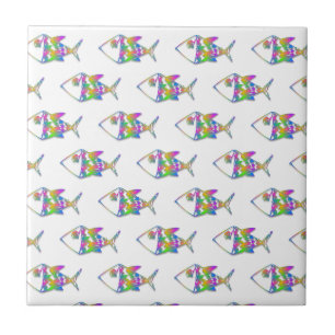 Abstract Fish Pattern Tile