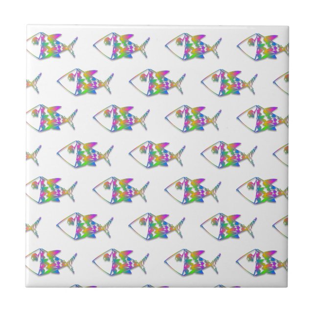 Abstract Fish Pattern Tile (Front)