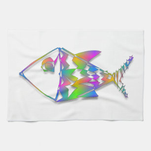 Abstract Fish Tea Towel