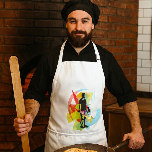 Abstract Fitness Art of Man Lifting Dumbbells Standard Apron