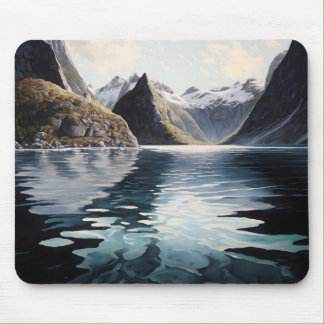 Abstract Fjord Mouse Mat