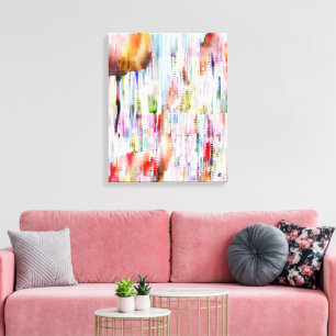 Abstract Flamingo Stretched Canvas Print