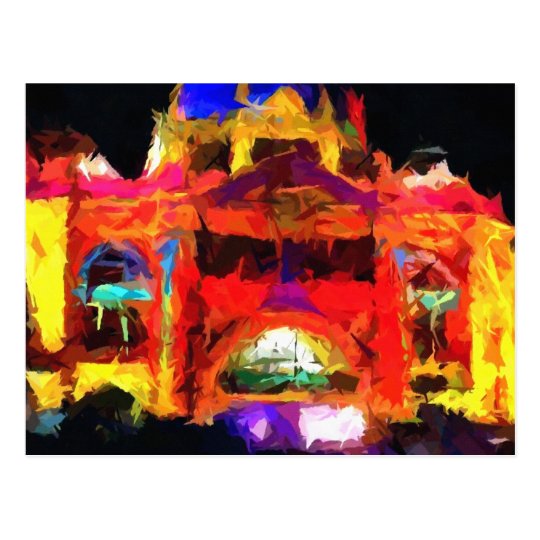 Abstract Flinders street station Postcard