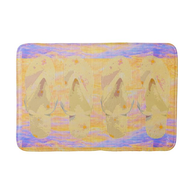 Abstract Flip Flops Sandals Bold Colours Bath Mat (Front)