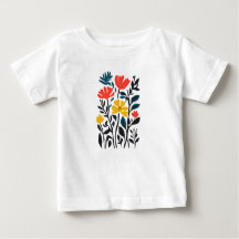 Abstract Flora, modern floral art Baby T-Shirt