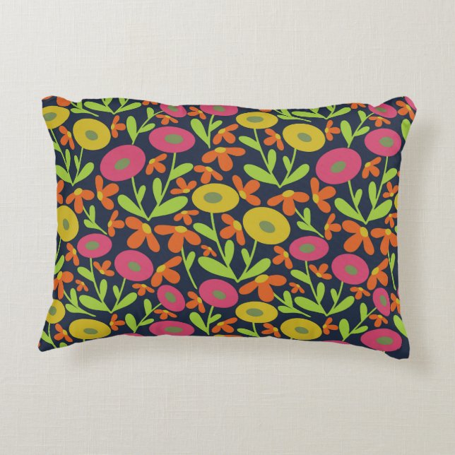 Abstract Flora Neon Decorative Cushion (Back)