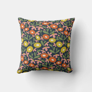 Abstract Flora Yellow Cushion