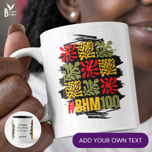 Abstract Floral 100 Centennial Black History Month Mug