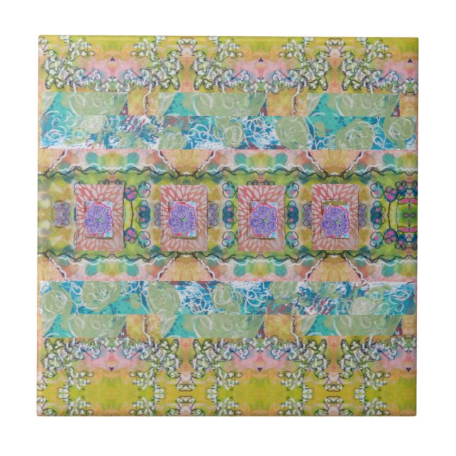 Abstract Floral Acrylic Tile (Front)