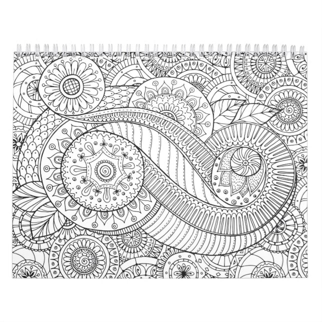 abstract floral adult colouring Calendar (Cover)