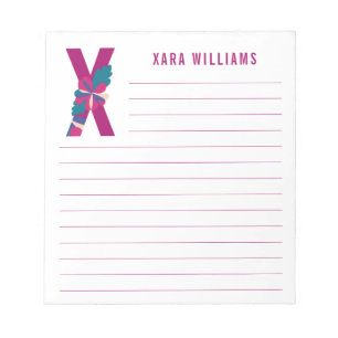 Abstract Floral Alphabet Lined Notepad