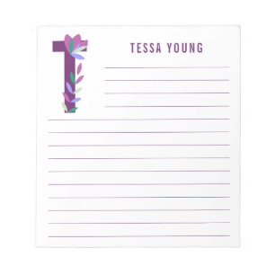 Abstract Floral Alphabet Lined Notepad