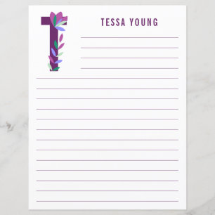 Abstract Floral Alphabet Lined Paper