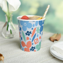 Abstract Floral and Geometric Colourful Pattern