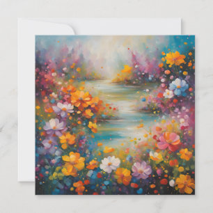 Abstract Floral Art  Card