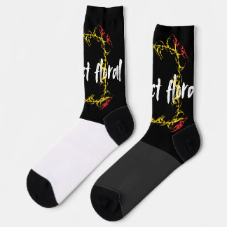 Abstract Floral Art Design | Modern Flower T-Shirt Socks