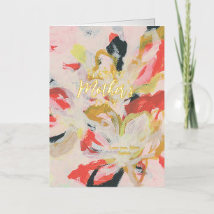 Abstract Floral Art Happy Mother's Day Foil Greeti Greeting Card