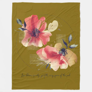 abstract floral art,modern floral art,elegant flow fleece blanket