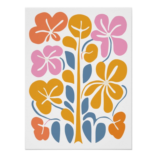 Abstract Floral Art Poster (Front)