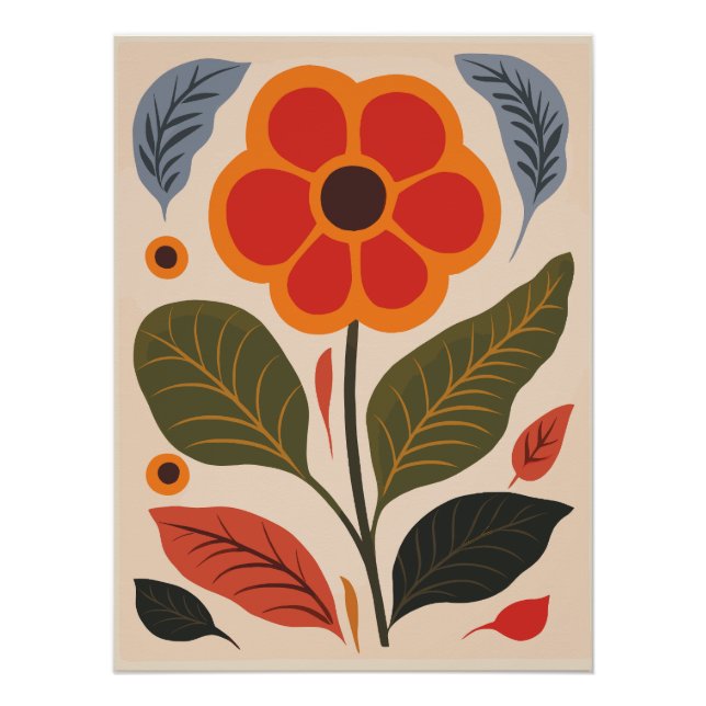 Abstract Floral Art Poster (Front)