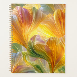 Abstract Floral Art with Yellow Petals Planner