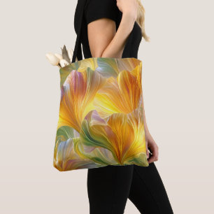 Abstract Floral Art with Yellow Petals Tote Bag