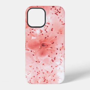 Abstract floral backdrop of pink flowers over past iPhone 12 case