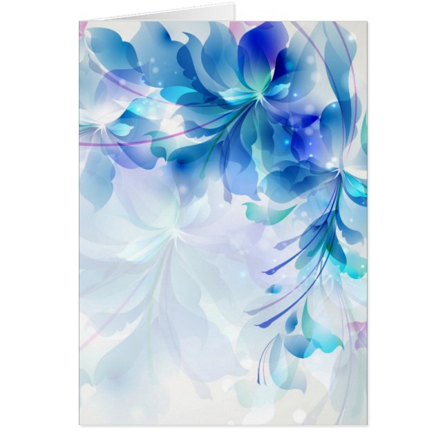 Abstract Floral Background Blue And White (Front)
