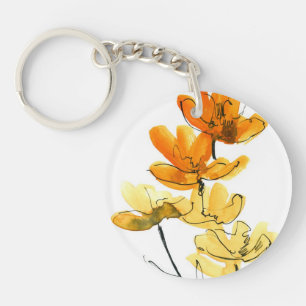 Abstract floral background key ring