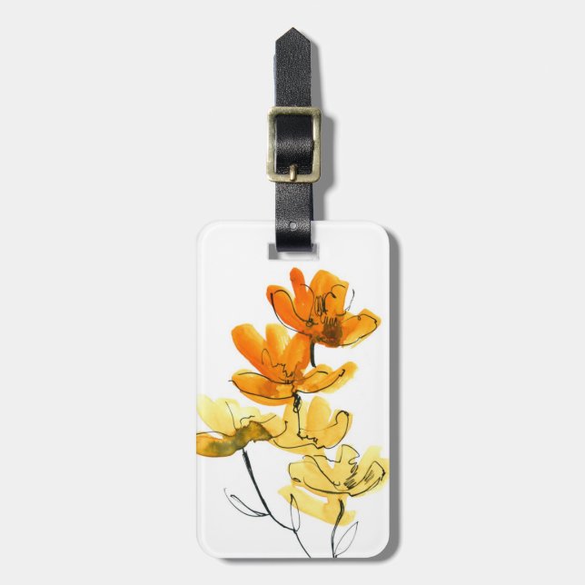 Abstract floral background luggage tag (Front Vertical)