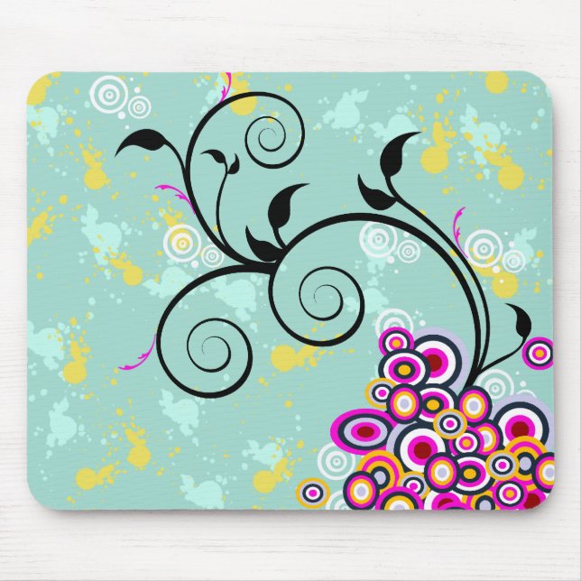 Abstract floral background mouse mat (Front)