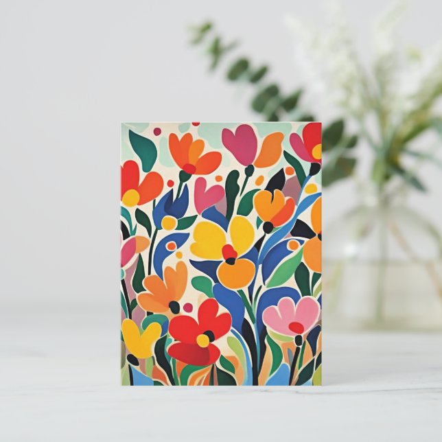 Abstract floral background, vibrant, postcard (Standing Front)