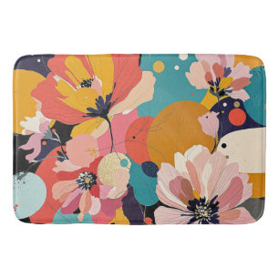 "Abstract Floral" Bath Mat