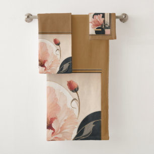 "Abstract Floral" Bath Towel Set