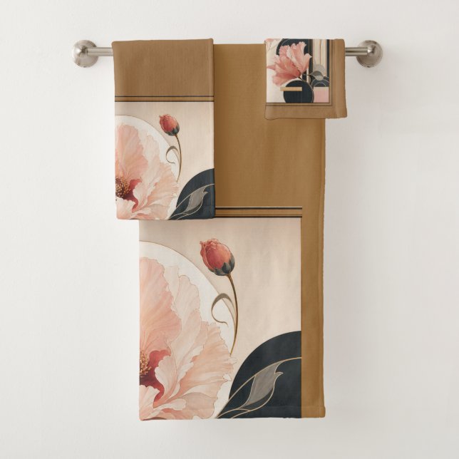 "Abstract Floral" Bath Towel Set (Insitu)