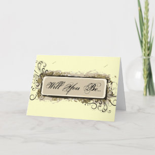 Abstract Floral Be My Bridesmaid Invitation