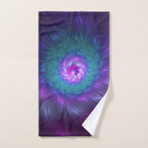 Abstract Floral Beauty Colorful Fractal Art Flower Hand Towel