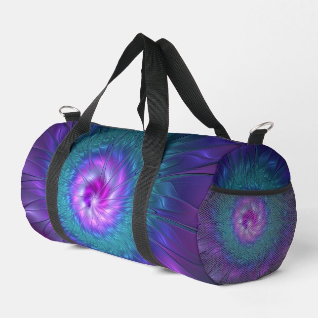 Abstract Floral Beauty Colourful Fractal Art Flowe Duffle Bag (Right Corner)