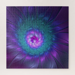 Abstract Floral Beauty Colourful Fractal Art Flowe Jigsaw Puzzle