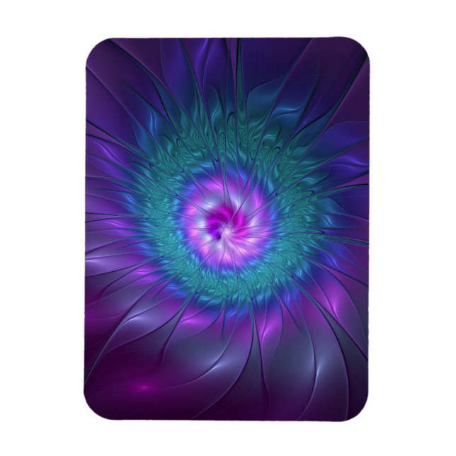 Abstract Floral Beauty Colourful Fractal Art Flowe Magnet (Vertical)