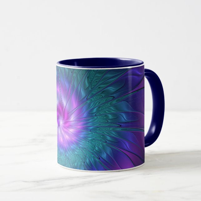Abstract Floral Beauty Colourful Fractal Art Flowe Mug (Front Right)