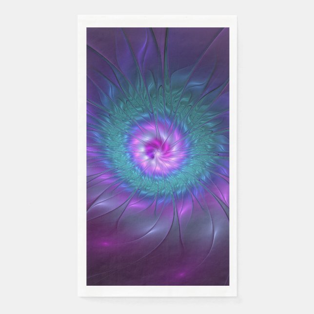 Abstract Floral Beauty Colourful Fractal Art Flowe Napkin (Front)