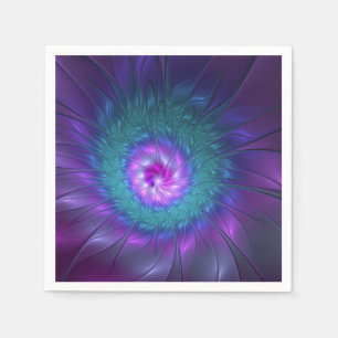Abstract Floral Beauty Colourful Fractal Art Flowe Napkin
