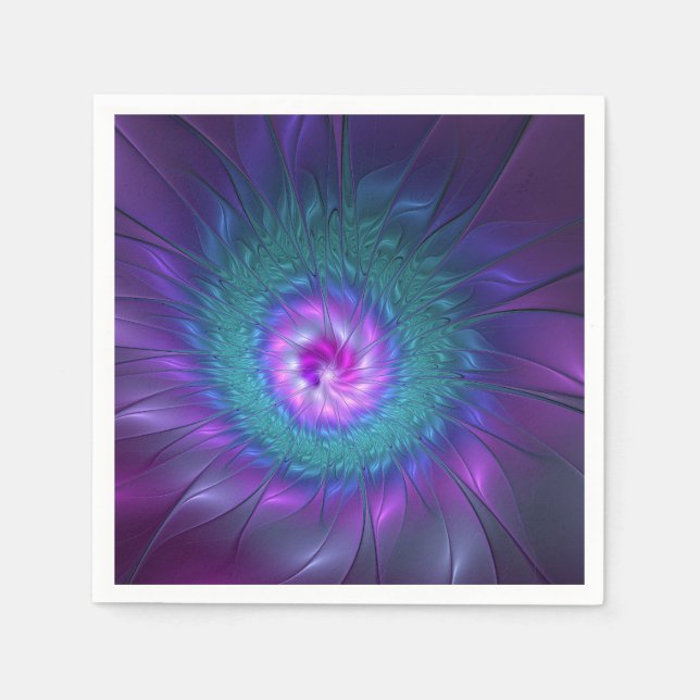 Abstract Floral Beauty Colourful Fractal Art Flowe Napkin (Front)