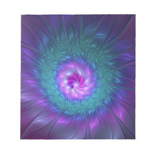 Abstract Floral Beauty Colourful Fractal Art Flowe Notepad