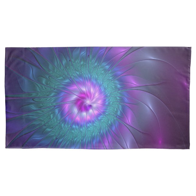 Abstract Floral Beauty Colourful Fractal Art Flowe Pillowcase (Front)