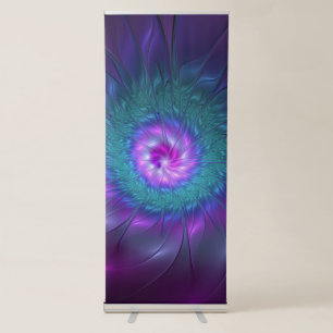 Abstract Floral Beauty Colourful Fractal Art Flowe Retractable Banner