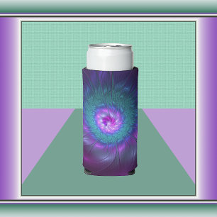 Abstract Floral Beauty Colourful Fractal Art Flowe Seltzer Can Cooler