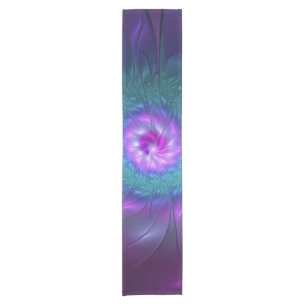 Abstract Floral Beauty Colourful Fractal Art Flowe Short Table Runner