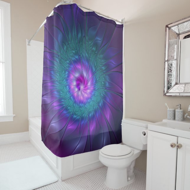 Abstract Floral Beauty Colourful Fractal Art Flowe Shower Curtain (In Situ)